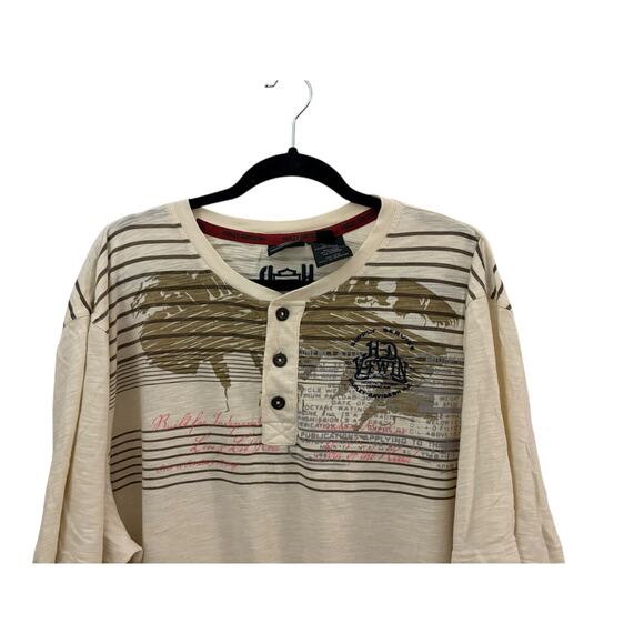 Vintage Harley Davidson Short Sleeve Shirt 2XL Henley V-Twin Power Cotton FLAW - Picture 2 of 11